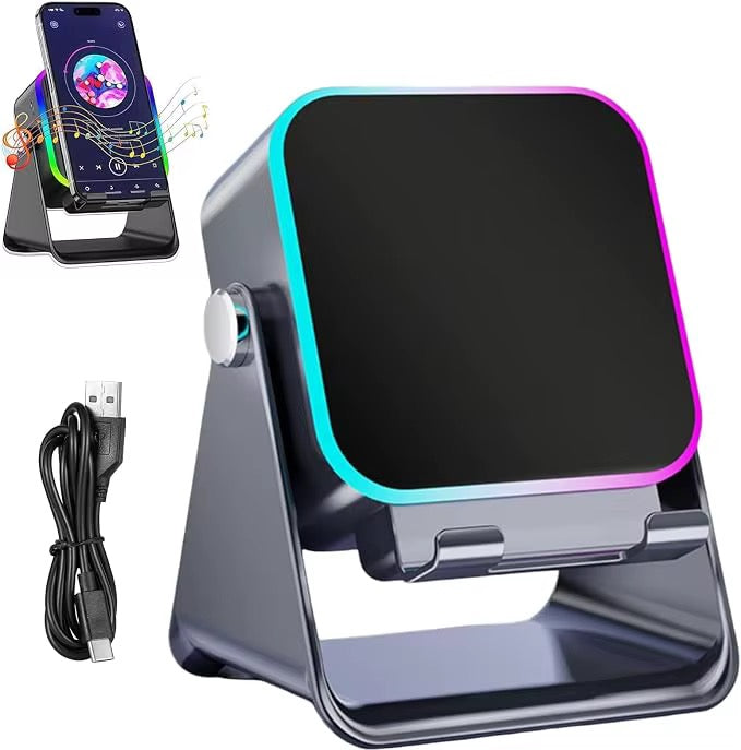 Induction Speaker Phone Stand – RGB Lights & Bluetooth