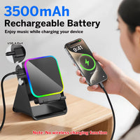 Induction Speaker Phone Stand – RGB Lights & Bluetooth