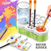 Kids Paint Brush Rinser with Water Tank & Palette