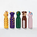 Kids 3D Animal Cap Water Bottle - Insulated Stainless Steel