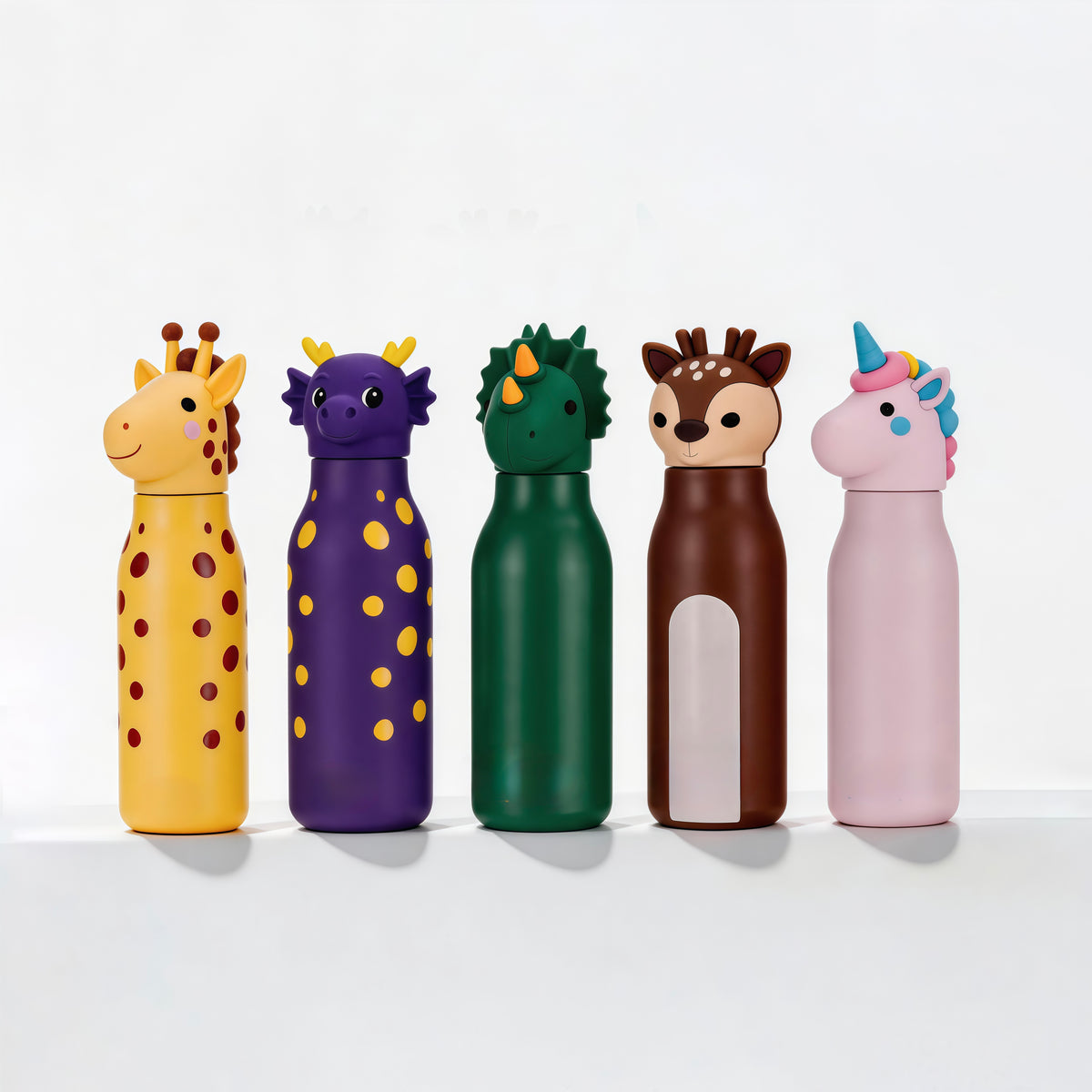 Kids 3D Animal Cap Water Bottle - Insulated Stainless Steel