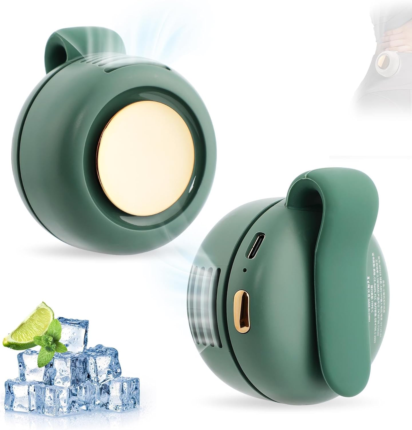 Mini Portable Buckle Fan - Compact Hands-Free Cooling