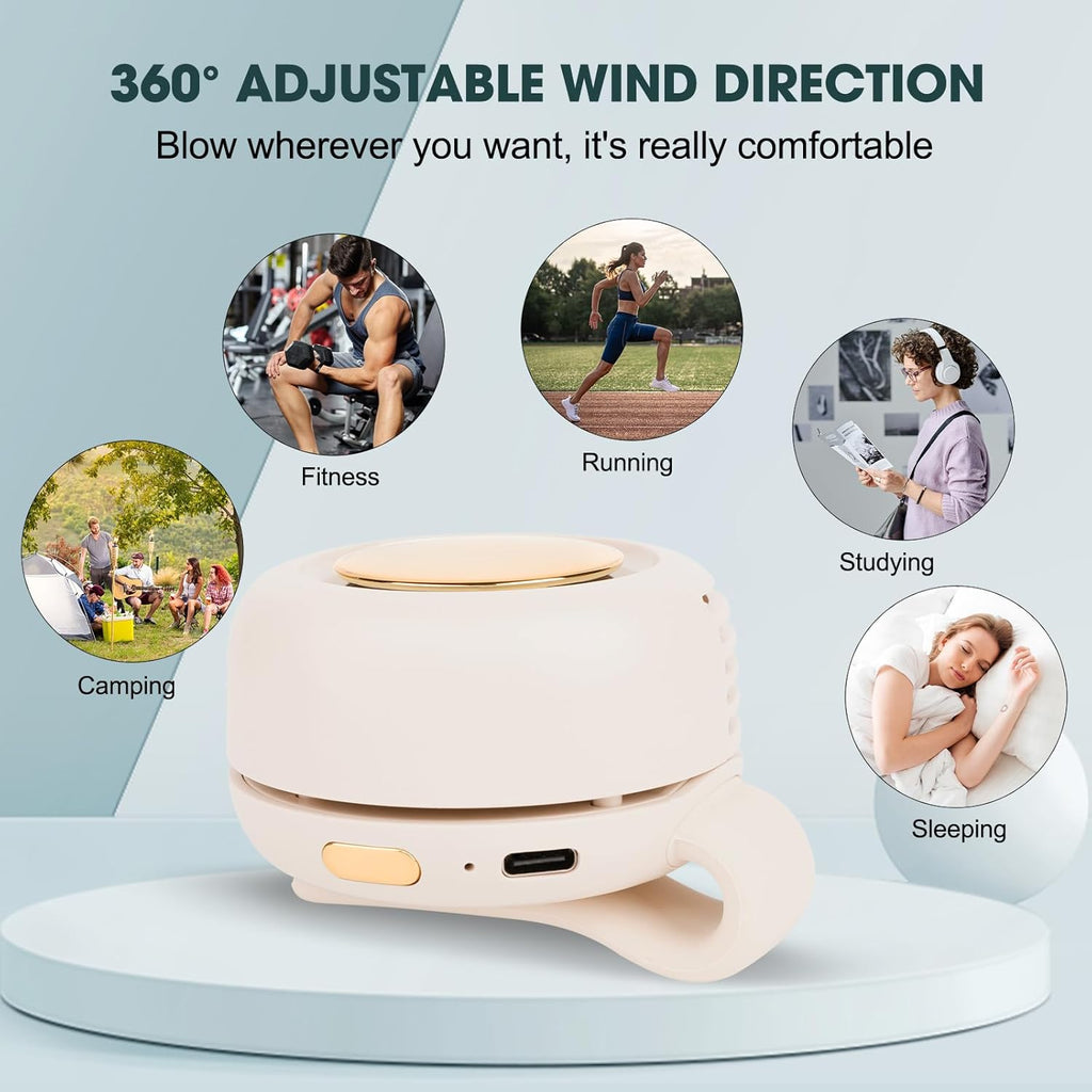 Mini Portable Buckle Fan - Compact Hands-Free Cooling